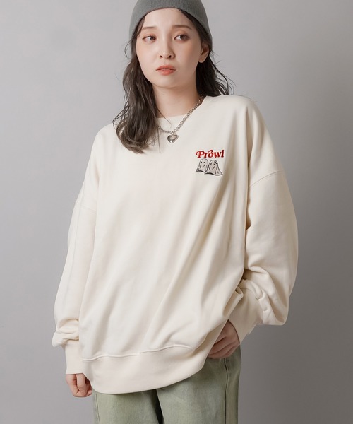 SPINNS（スピンズ）の「オバケカップルデザインビッグスウェット（スウェット・レディース・スミクロ/杢グレー/キナリ/オレンジ/バーガンディー・ONESIZE）」の8枚目の写真