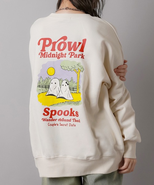 SPINNS（スピンズ）の「オバケカップルデザインビッグスウェット（スウェット・レディース・スミクロ/杢グレー/キナリ/オレンジ/バーガンディー・ONESIZE）」の9枚目の写真