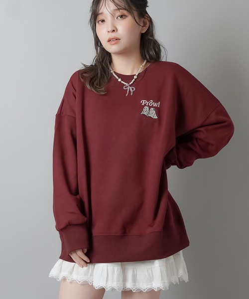 SPINNS（スピンズ）の「オバケカップルデザインビッグスウェット（スウェット・レディース・スミクロ/杢グレー/キナリ/オレンジ/バーガンディー・ONESIZE）」の12枚目の写真