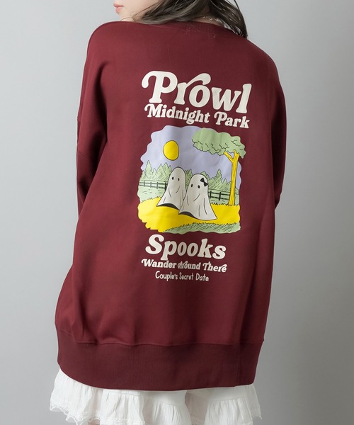 SPINNS（スピンズ）の「オバケカップルデザインビッグスウェット（スウェット・レディース・スミクロ/杢グレー/キナリ/オレンジ/バーガンディー・ONESIZE）」の14枚目の写真