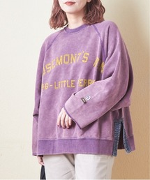 CUBE SUGAR（キューブシュガー）の「スウェット×デニム脇スリットロゴプルオーバー（スウェット・レディース）」