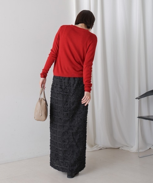 Bou Jeloud(ブージュルード)の「ソフトタッチキーネックカーデ(カーディガン/ボレロ・レディース・ブラック/ベージュ/グレー/レッド・FREE)」の7枚目の写真