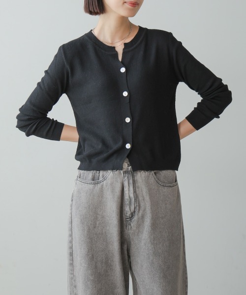 Bou Jeloud(ブージュルード)の「ソフトタッチキーネックカーデ(カーディガン/ボレロ・レディース・ブラック/ベージュ/グレー/レッド・FREE)」の18枚目の写真