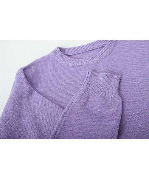 Miniministore(ミニミニストア)の「ニットセーター リブニット 秋冬 長袖(ニット/セーター・レディース・ブラック/アイボリー/ベージュ/オレンジ/パープル・FREE)」の16枚目の写真