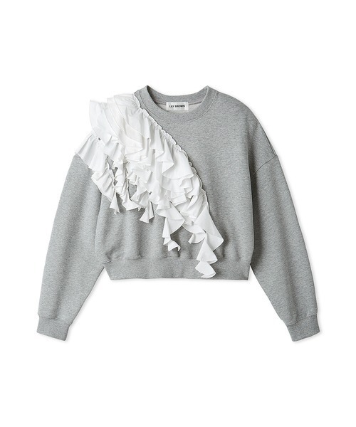 LILY BROWN(リリーブラウン)の「ボリュームフリルスウェット(Tシャツ/カットソー・レディース・ホワイト/グレー/ブラック・FREE)」の13枚目の写真