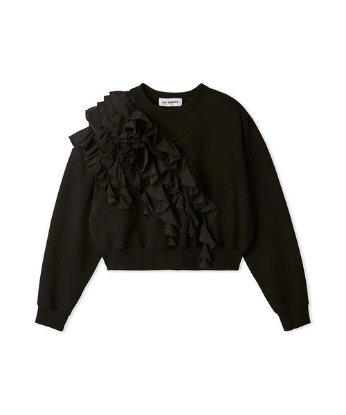 LILY BROWN(リリーブラウン)の「ボリュームフリルスウェット(Tシャツ/カットソー・レディース・ホワイト/グレー/ブラック・FREE)」の14枚目の写真