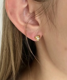 【 金属アレルギー対応 】 ハートフルピアス サージカルステンレス 