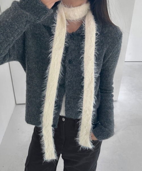 ARCHIVER(アーカイバ)の「【Bz】スキニーロングニットスカーフ/ロングタイ/細マフラー(MA)(マフラー・レディース・ブラック/ブルー/ブラウン/ホワイト・FREE)」の1枚目の写真