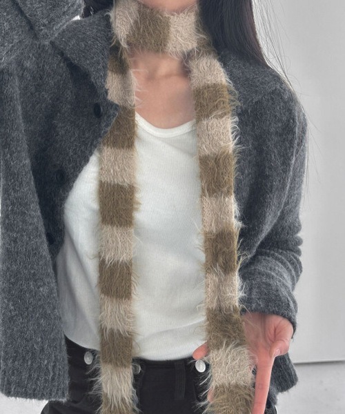 ARCHIVER(アーカイバ)の「【Bz】スキニーロングニットスカーフ/ロングタイ/細マフラー(MA)(マフラー・レディース・ブラック/ブルー/ブラウン/ホワイト・FREE)」の14枚目の写真