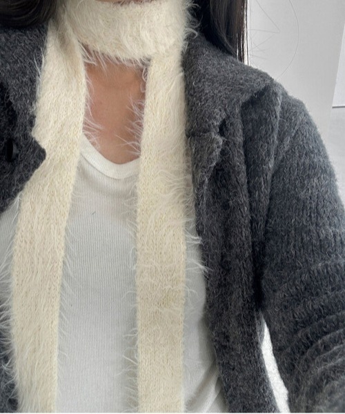 ARCHIVER(アーカイバ)の「【Bz】スキニーロングニットスカーフ/ロングタイ/細マフラー(MA)(マフラー・レディース・ブラック/ブルー/ブラウン/ホワイト・FREE)」の17枚目の写真