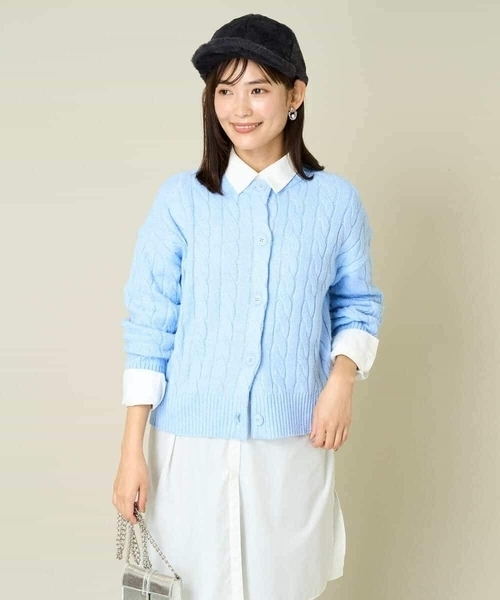 a.v.v（アーヴェヴェ）の「2WAY アラン柄ニットカーディガン（カーディガン/ボレロ・レディース・グレー/ダークインディゴブルー/ベージュ・34/36/38/42/40）」の13枚目の写真