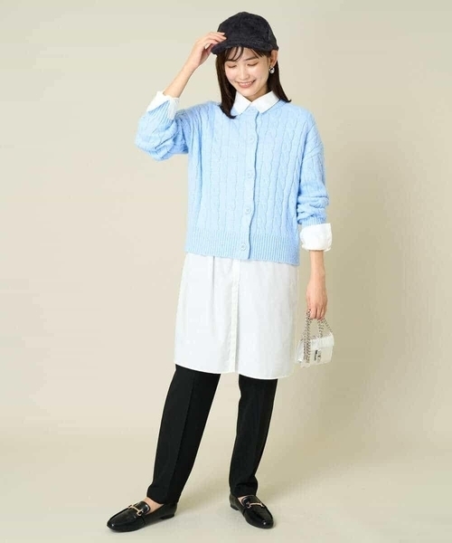 a.v.v（アーヴェヴェ）の「2WAY アラン柄ニットカーディガン（カーディガン/ボレロ・レディース・グレー/ダークインディゴブルー/ベージュ・34/36/38/42/40）」の15枚目の写真