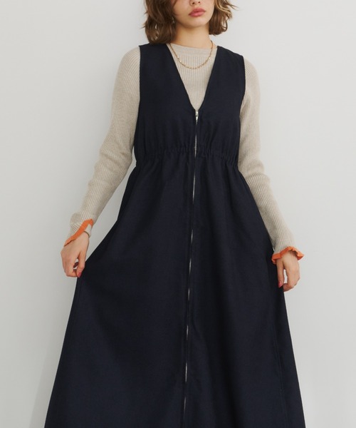 Unitage（ユニテージ）の「フレアZIPジャンスカ（ワンピース・レディース・ブラック/チャコールグレー/ブラウン/ネイビー・FREE）」の22枚目の写真