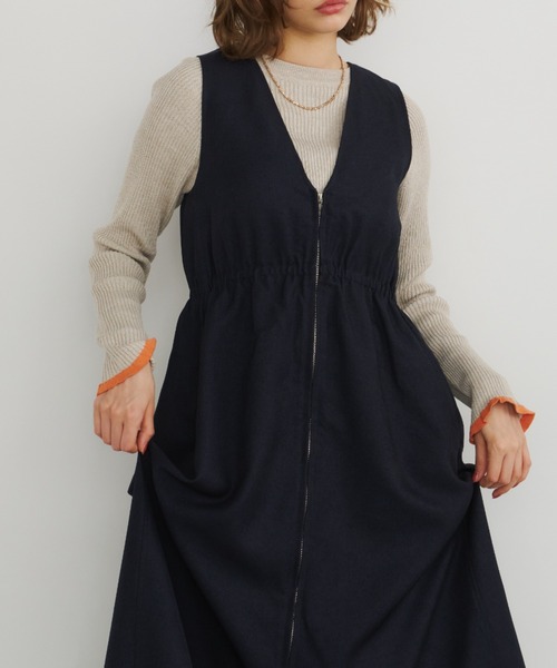 Unitage（ユニテージ）の「フレアZIPジャンスカ（ワンピース・レディース・ブラック/チャコールグレー/ブラウン/ネイビー・FREE）」の21枚目の写真