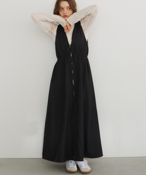 Unitage（ユニテージ）の「フレアZIPジャンスカ（ワンピース・レディース・ブラック/チャコールグレー/ブラウン/ネイビー・FREE）」の18枚目の写真