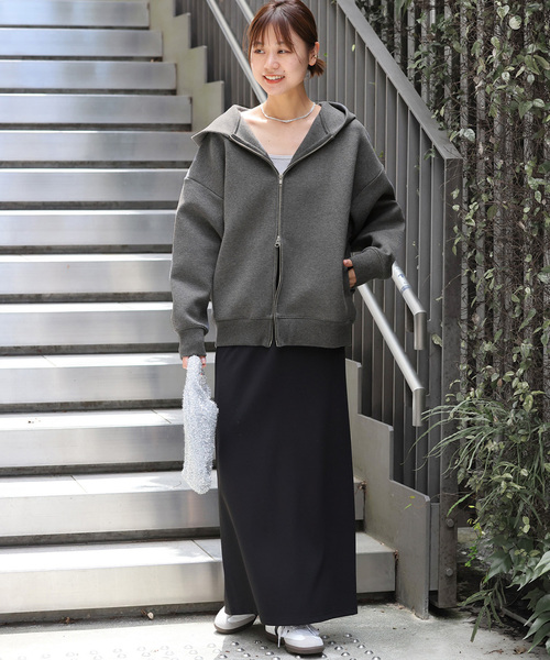 JOURNAL STANDARD relume（ジャーナルスタンダード　レリューム）の「【洗濯機洗い可能】［24AW 新色追加/WEB限定色あり］待望の再入荷！フーディーブルゾン（パーカー・レディース・チャコールグレー/スミクロ/アイボリー・FREE）」の4枚目の写真