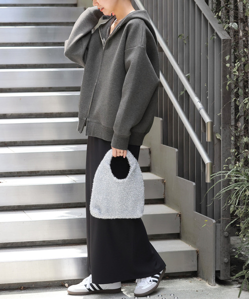 JOURNAL STANDARD relume（ジャーナルスタンダード　レリューム）の「【洗濯機洗い可能】［24AW 新色追加/WEB限定色あり］待望の再入荷！フーディーブルゾン（パーカー・レディース・チャコールグレー/スミクロ/アイボリー・FREE）」の5枚目の写真