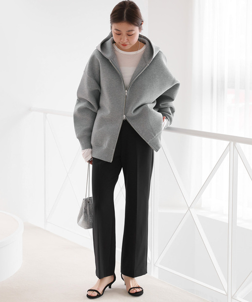 JOURNAL STANDARD relume（ジャーナルスタンダード　レリューム）の「【洗濯機洗い可能】［24AW 新色追加/WEB限定色あり］待望の再入荷！フーディーブルゾン（パーカー・レディース・チャコールグレー/スミクロ/アイボリー・FREE）」の13枚目の写真