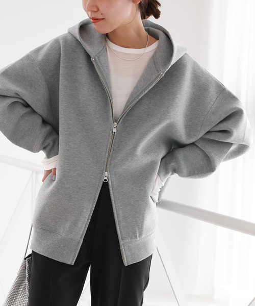 JOURNAL STANDARD relume（ジャーナルスタンダード　レリューム）の「【洗濯機洗い可能】［24AW 新色追加/WEB限定色あり］待望の再入荷！フーディーブルゾン（パーカー・レディース・チャコールグレー/スミクロ/アイボリー・FREE）」の17枚目の写真