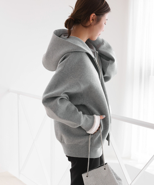 JOURNAL STANDARD relume（ジャーナルスタンダード　レリューム）の「【洗濯機洗い可能】［24AW 新色追加/WEB限定色あり］待望の再入荷！フーディーブルゾン（パーカー・レディース・チャコールグレー/スミクロ/アイボリー・FREE）」の18枚目の写真