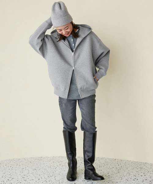 JOURNAL STANDARD relume（ジャーナルスタンダード　レリューム）の「【洗濯機洗い可能】［24AW 新色追加/WEB限定色あり］待望の再入荷！フーディーブルゾン（パーカー・レディース・チャコールグレー/スミクロ/アイボリー・FREE）」の20枚目の写真