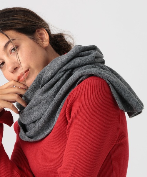 BAYFLOW（ベイフロー）の「メランジニットストール（ストール/ショール・レディース・チャコール/ライトグレー/アイボリー・FREE）」の3枚目の写真