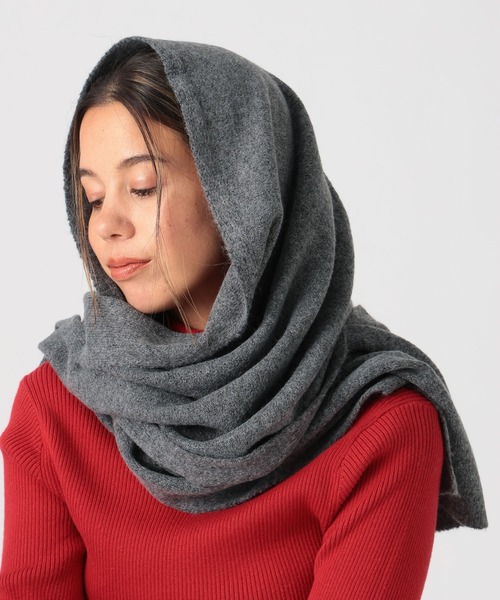 BAYFLOW（ベイフロー）の「メランジニットストール（ストール/ショール・レディース・チャコール/ライトグレー/アイボリー・FREE）」の16枚目の写真