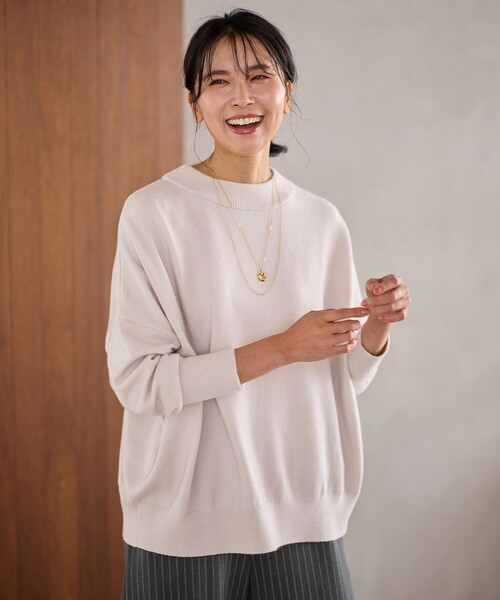 ANY(エニィ)の「【6色展開】ムースタッチボクシーニット(ニット/セーター・レディース・アイボリー系/ライトグレー系/ピンク系/イエロー系/ブラック系/ブルー系・F)」の8枚目の写真