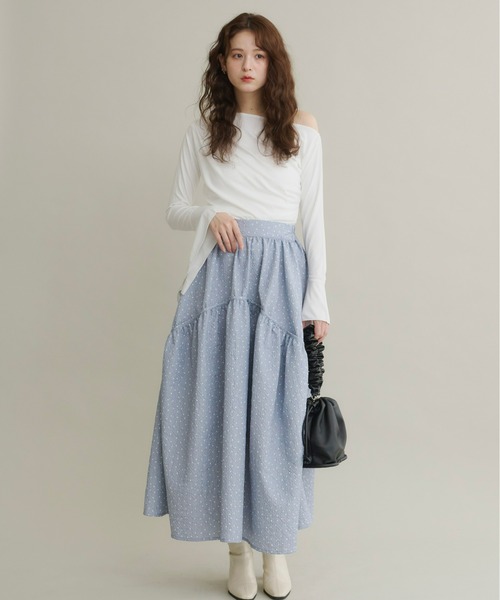 Olu.（オルドット）の「ドレープフレアスリーブカットソー（Tシャツ/カットソー・レディース・チャコールグレー/ホワイト・FREE）」の16枚目の写真