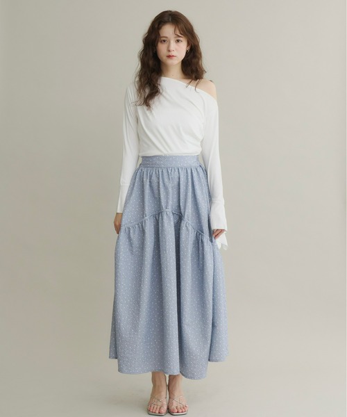 Olu.（オルドット）の「ドレープフレアスリーブカットソー（Tシャツ/カットソー・レディース・チャコールグレー/ホワイト・FREE）」の17枚目の写真