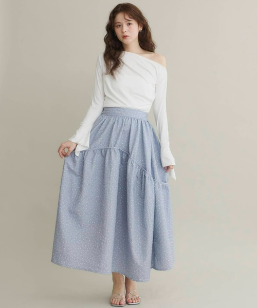 Olu.（オルドット）の「ドレープフレアスリーブカットソー（Tシャツ/カットソー・レディース・チャコールグレー/ホワイト・FREE）」の15枚目の写真