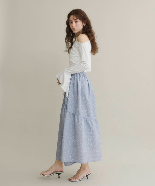 Olu.（オルドット）の「ドレープフレアスリーブカットソー（Tシャツ/カットソー・レディース・チャコールグレー/ホワイト・FREE）」の18枚目の写真