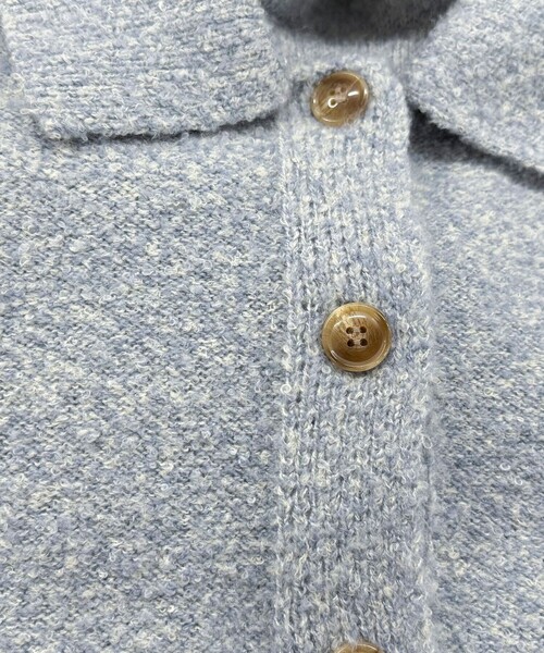 fredy emue（フレディエミュ）の「ブークレニットシャツカーディガン（カーディガン/ボレロ・レディース・ネイビー/アイボリー/サックスブルー/グレー・38）」の17枚目の写真