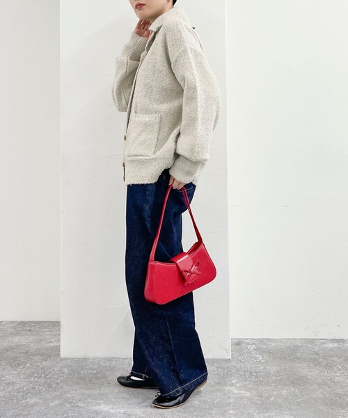 fredy emue（フレディエミュ）の「ブークレニットシャツカーディガン（カーディガン/ボレロ・レディース・ネイビー/アイボリー/サックスブルー/グレー・38）」の19枚目の写真