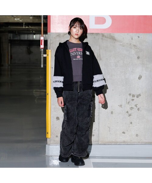 algy（アルジー）の「あったかフロントジップカーゴ（カーゴパンツ・キッズ・ブラック/アイボリー/サックスブルー・XX-SMALL/X-SMALL/SMALL/MEDIUM）」の22枚目の写真