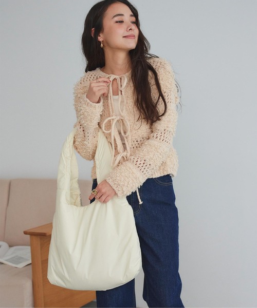 titivate(ティティベイト)の「撥水中綿トートバッグ(トートバッグ・レディース・ブラック/ライトグリーン/アイボリー/ラベンダー・FREE)」の8枚目の写真