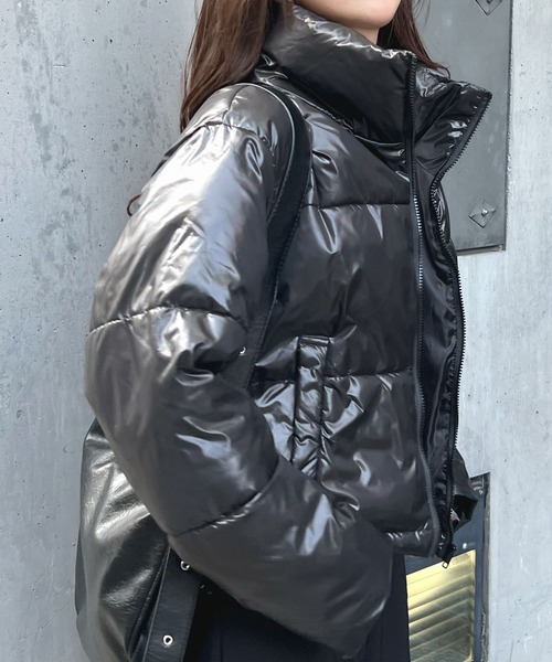 Futier land（フューティアランド）の「メタリック中綿パッファー/フェイクダウン（ブルゾン・レディース・ブラック/シルバー・MEDIUM）」の19枚目の写真