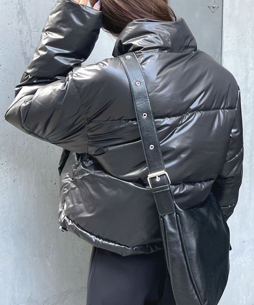 Futier land（フューティアランド）の「メタリック中綿パッファー/フェイクダウン（ブルゾン・レディース・ブラック/シルバー・MEDIUM）」の20枚目の写真