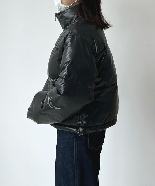 Futier land（フューティアランド）の「メタリック中綿パッファー/フェイクダウン（ブルゾン・レディース・ブラック/シルバー・MEDIUM）」の10枚目の写真