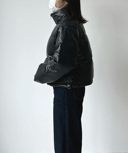 Futier land（フューティアランド）の「メタリック中綿パッファー/フェイクダウン（ブルゾン・レディース・ブラック/シルバー・MEDIUM）」の14枚目の写真
