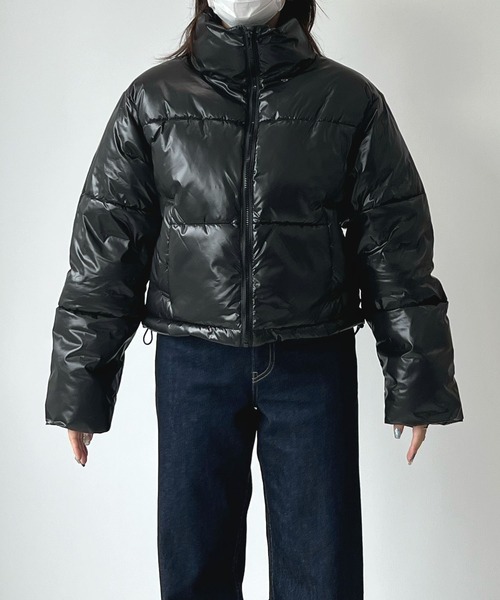Futier land（フューティアランド）の「メタリック中綿パッファー/フェイクダウン（ブルゾン・レディース・ブラック/シルバー・MEDIUM）」の13枚目の写真