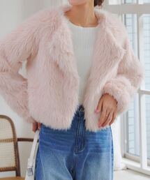 ロングファーショート丈コート