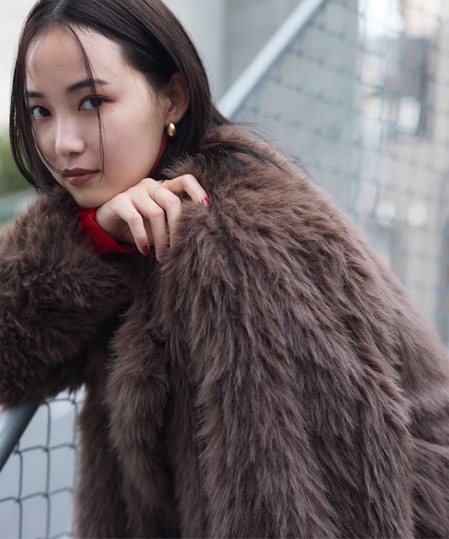 美品✨ LOEWE 本毛皮 ラビットファー ジャケット ショートコート Lサイズ i1d29.jpg