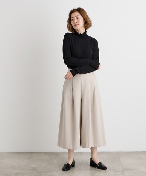 grove(グローブ)の「レイヤードシアータートルプルオーバー(Tシャツ/カットソー・レディース・ブラック/オフホワイト・02/03/01/04/05)」の9枚目の写真