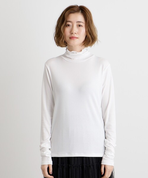 grove(グローブ)の「レイヤードシアータートルプルオーバー(Tシャツ/カットソー・レディース・ブラック/オフホワイト・02/03/01/04/05)」の11枚目の写真