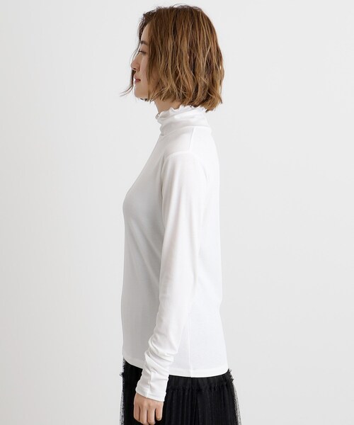grove(グローブ)の「レイヤードシアータートルプルオーバー(Tシャツ/カットソー・レディース・ブラック/オフホワイト・02/03/01/04/05)」の12枚目の写真
