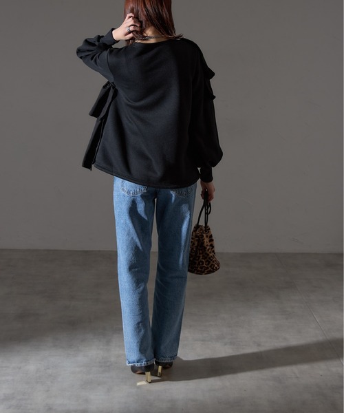 each（イーチ）の「裏起毛アシメティアードフリルスウェット（スウェット・レディース・ネイビー/ブラック/グレー・FREE）」の18枚目の写真