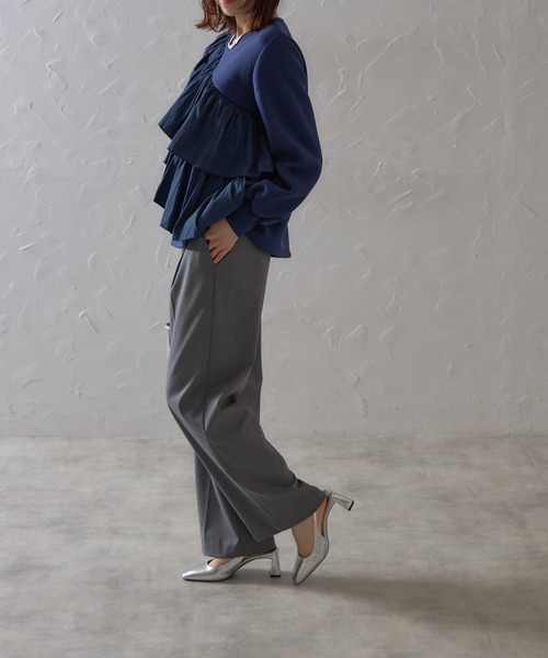 each（イーチ）の「裏起毛アシメティアードフリルスウェット（スウェット・レディース・ネイビー/ブラック/グレー・FREE）」の12枚目の写真