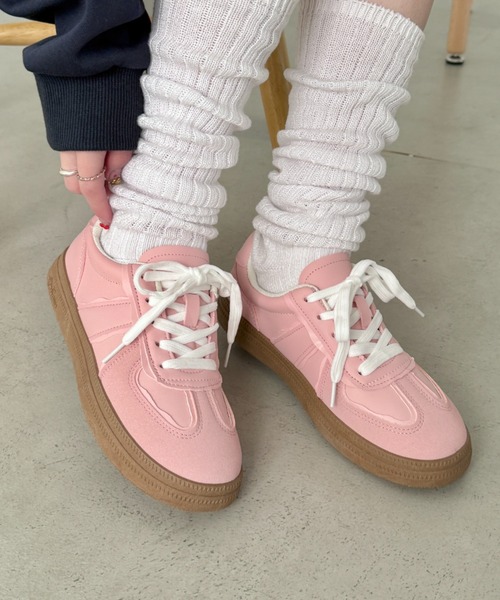 SOLLON.（ソルロン）の「ウェーブラインパステルスニーカー（スニーカー・レディース・ピンク/ライトブルー/ホワイト・24.5cm/23.5cm）」の2枚目の写真