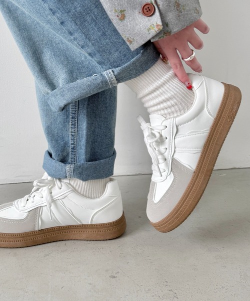 SOLLON.（ソルロン）の「ウェーブラインパステルスニーカー（スニーカー・レディース・ピンク/ライトブルー/ホワイト・24.5cm/23.5cm）」の18枚目の写真